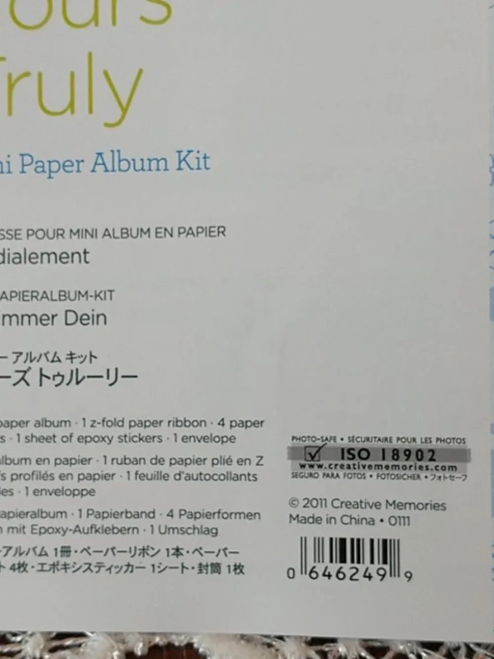 RETIRED - Creative Memories Yours Truly Mini Paper Album Kit - NIP